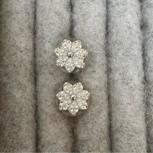Elegant Silver Floral Stud Earrings